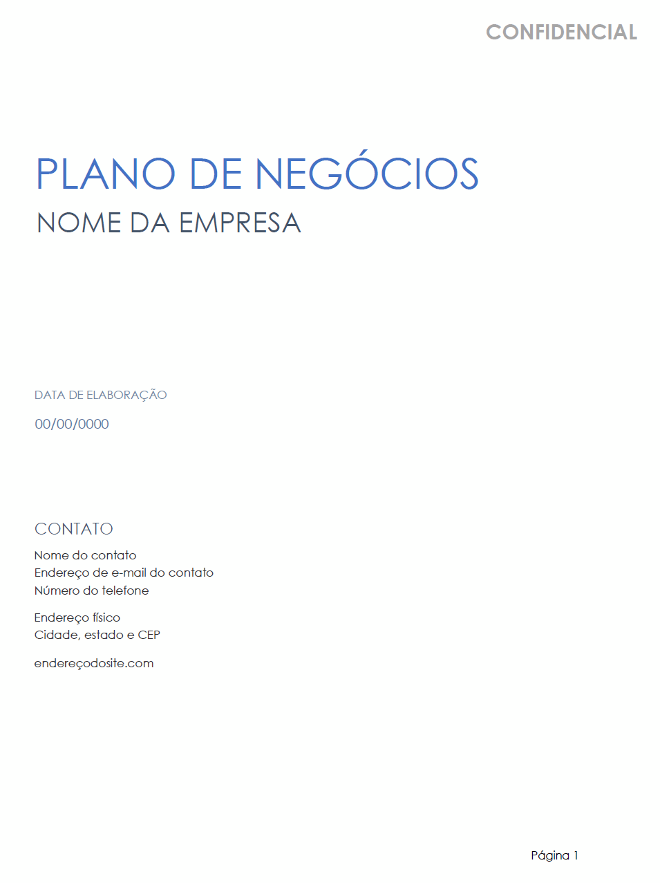  Modelo de plano de negócios simples