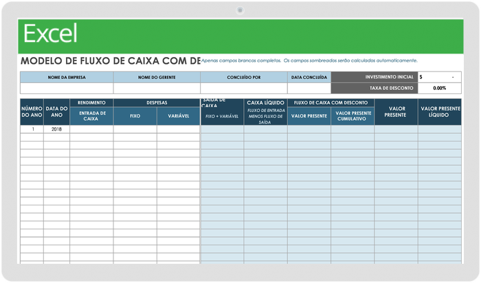 Modelo de fluxo de caixa com desconto