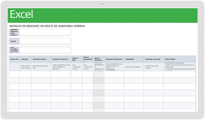 Registro de Risco de Auditoria Interna