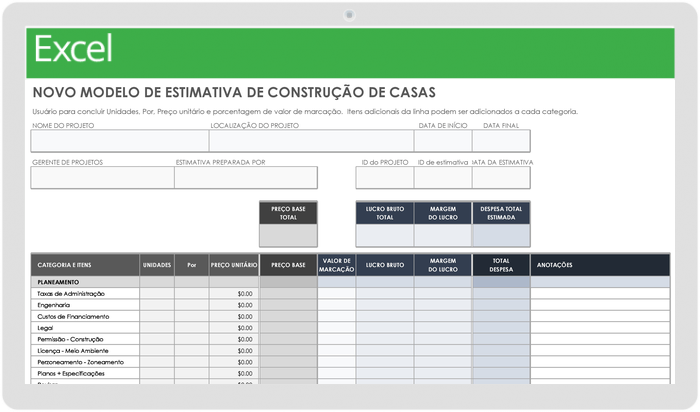 Estimativa de Construção de Casa Nova