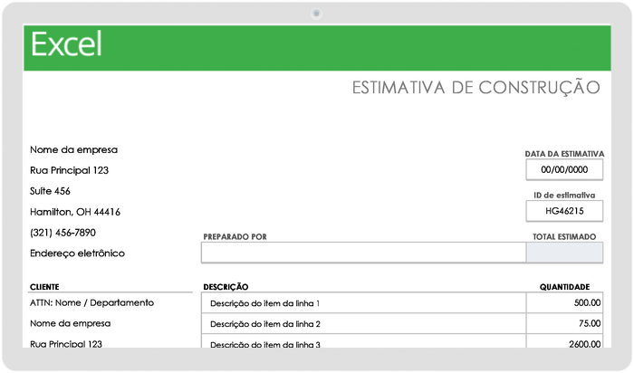 Estimativa de Construção Simples